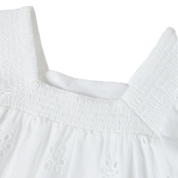 ZARA Kids | White | SMOCKED SCHIFFLI EMBROIDERY SHIRT - Picture 4 of 6